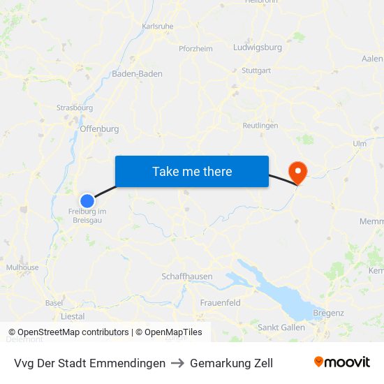 Vvg Der Stadt Emmendingen to Gemarkung Zell map
