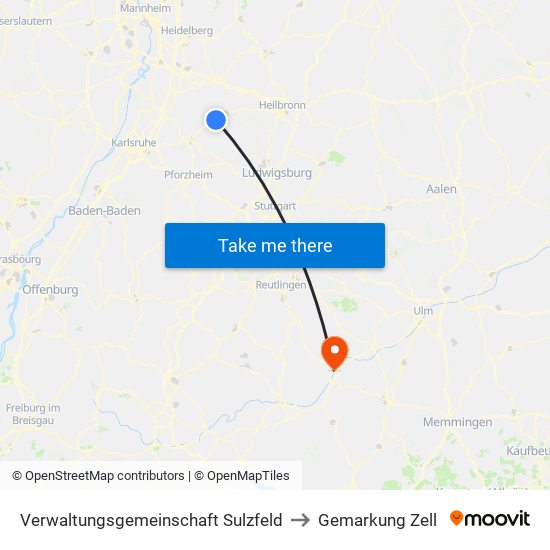 Verwaltungsgemeinschaft Sulzfeld to Gemarkung Zell map