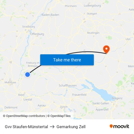 Gvv Staufen-Münstertal to Gemarkung Zell map