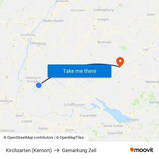 Kirchzarten (Kernort) to Gemarkung Zell map