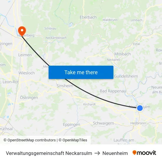 Verwaltungsgemeinschaft Neckarsulm to Neuenheim map