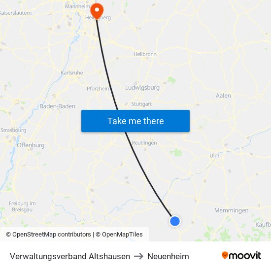 Verwaltungsverband Altshausen to Neuenheim map