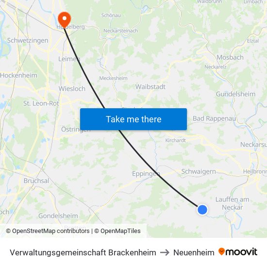 Verwaltungsgemeinschaft Brackenheim to Neuenheim map