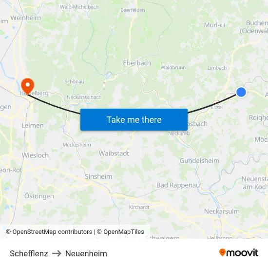 Schefflenz to Neuenheim map