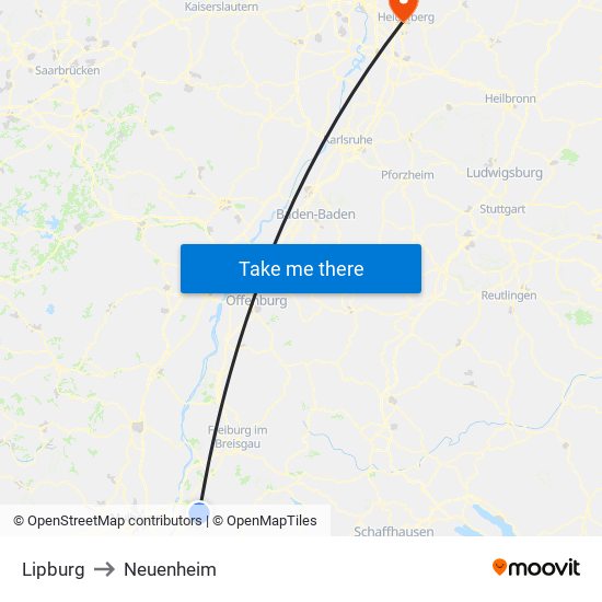 Lipburg to Neuenheim map