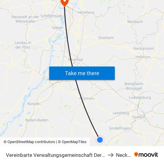 Vereinbarte Verwaltungsgemeinschaft Der Stadt Herrenberg to Neckarau map