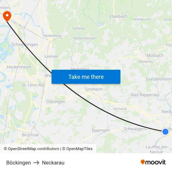 Böckingen to Neckarau map