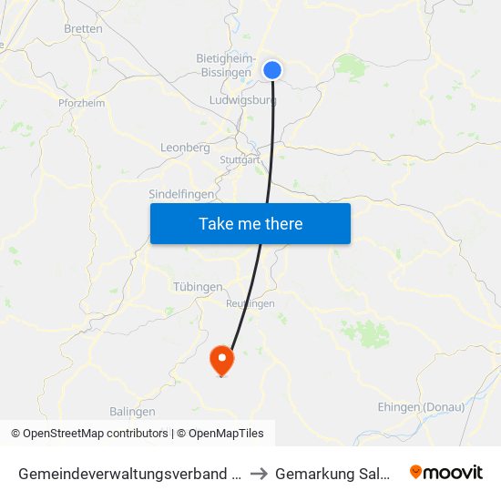 Gemeindeverwaltungsverband Steinheim-Murr to Gemarkung Salmendingen map