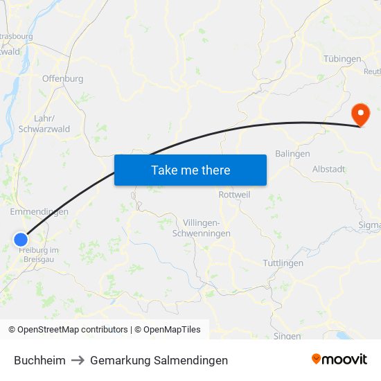 Buchheim to Gemarkung Salmendingen map