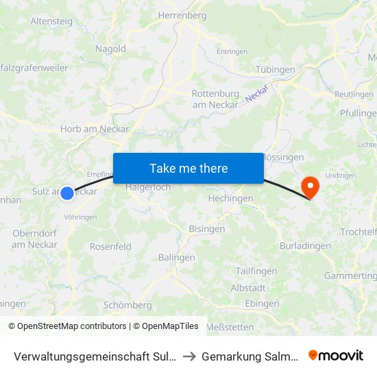 Verwaltungsgemeinschaft Sulz am Neckar to Gemarkung Salmendingen map