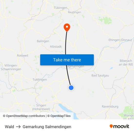 Wald to Gemarkung Salmendingen map