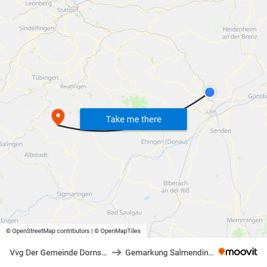 Vvg Der Gemeinde Dornstadt to Gemarkung Salmendingen map