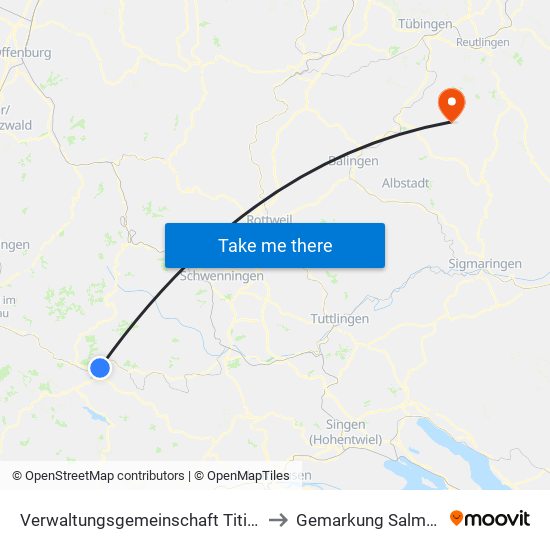 Verwaltungsgemeinschaft Titisee-Neustadt to Gemarkung Salmendingen map