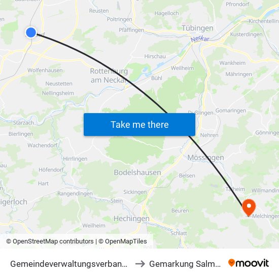 Gemeindeverwaltungsverband Oberes Gäu to Gemarkung Salmendingen map