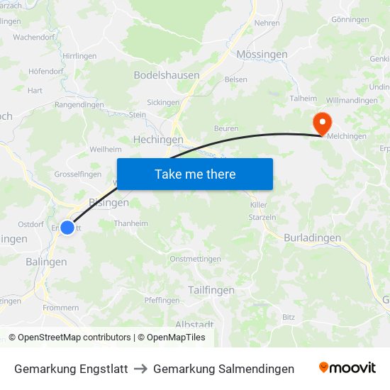Gemarkung Engstlatt to Gemarkung Salmendingen map