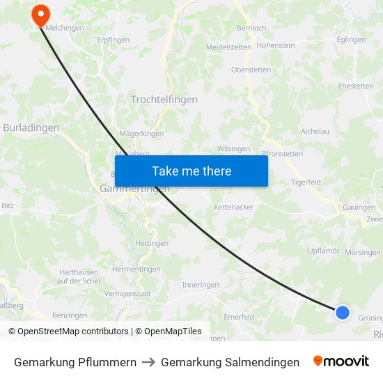 Gemarkung Pflummern to Gemarkung Salmendingen map
