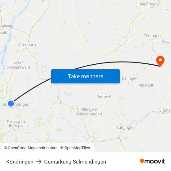 Köndringen to Gemarkung Salmendingen map