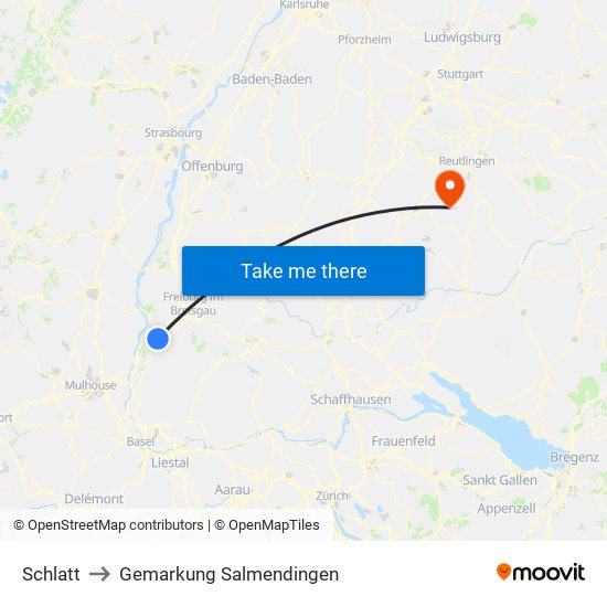 Schlatt to Gemarkung Salmendingen map