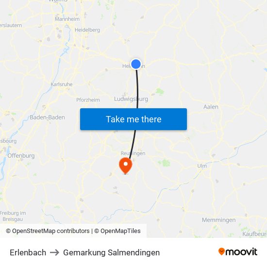 Erlenbach to Gemarkung Salmendingen map