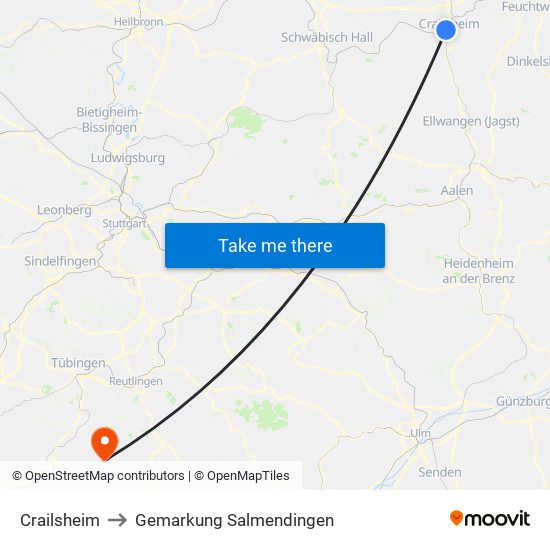 Crailsheim to Gemarkung Salmendingen map