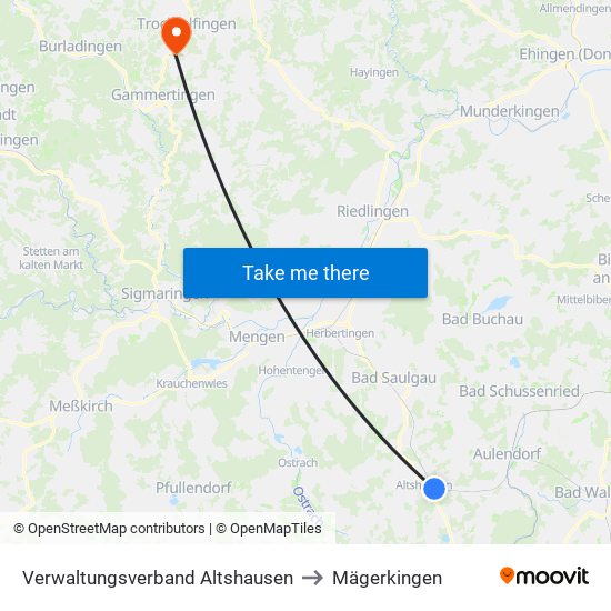 Verwaltungsverband Altshausen to Mägerkingen map