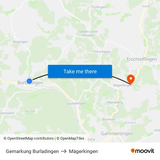 Gemarkung Burladingen to Mägerkingen map