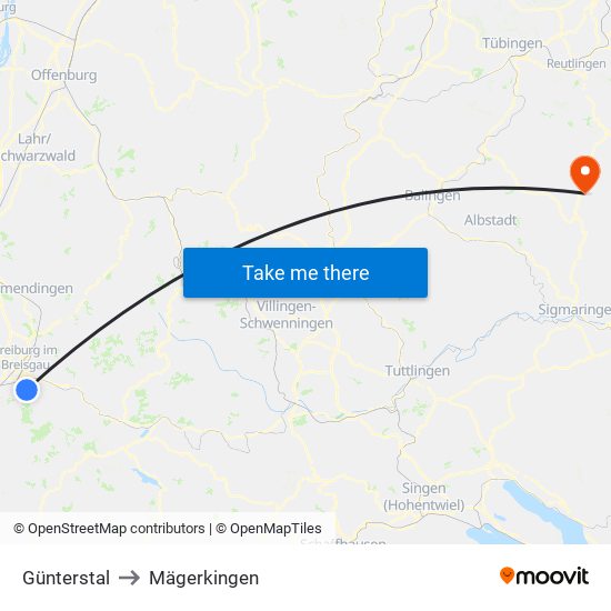 Günterstal to Mägerkingen map