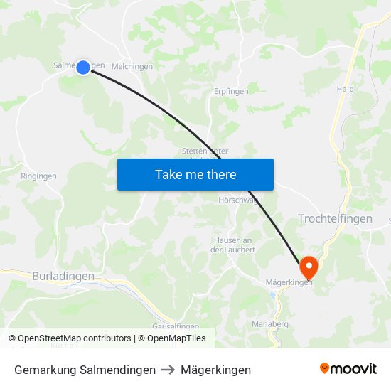 Gemarkung Salmendingen to Mägerkingen map