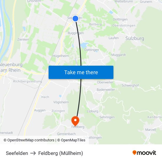 Seefelden to Feldberg (Müllheim) map