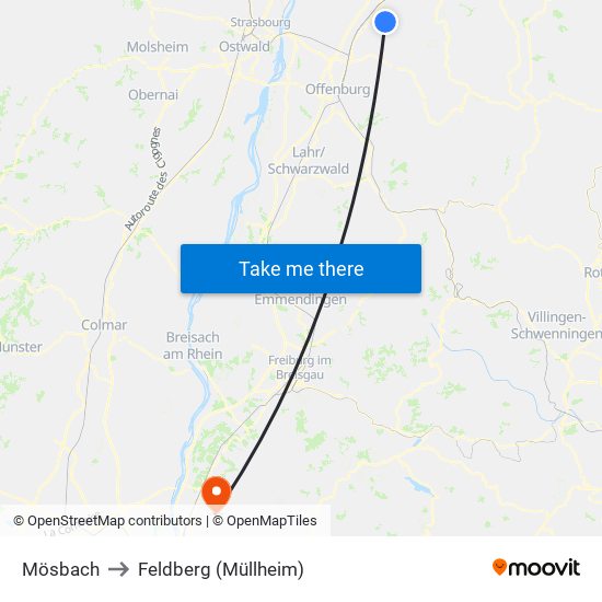 Mösbach to Feldberg (Müllheim) map