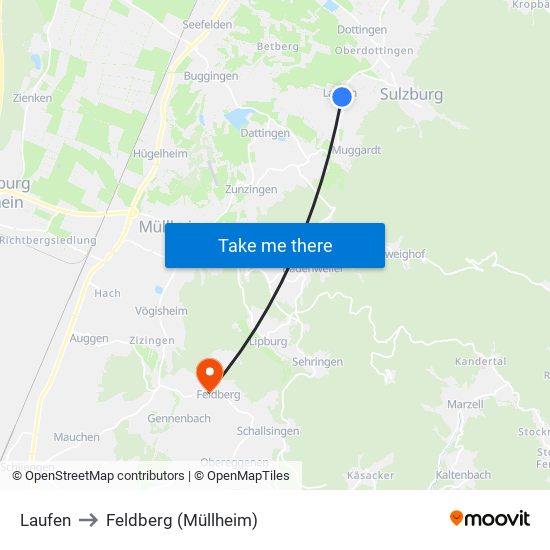 Laufen to Feldberg (Müllheim) map