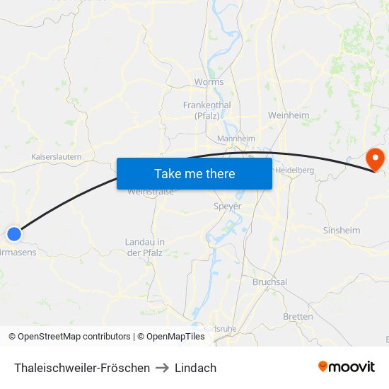 Thaleischweiler-Fröschen to Lindach map