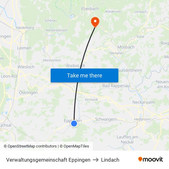 Verwaltungsgemeinschaft Eppingen to Lindach map