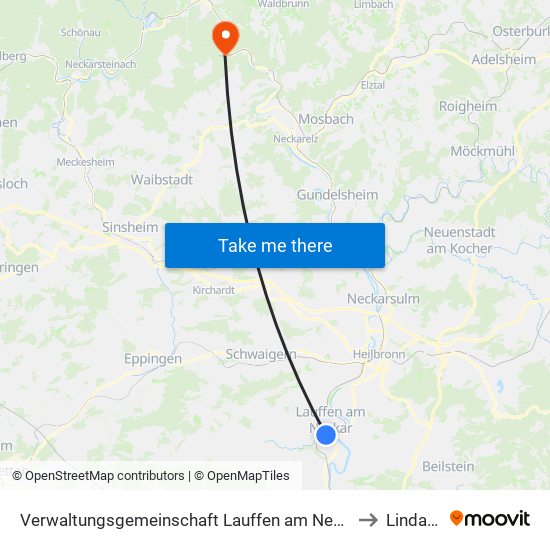 Verwaltungsgemeinschaft Lauffen am Neckar to Lindach map