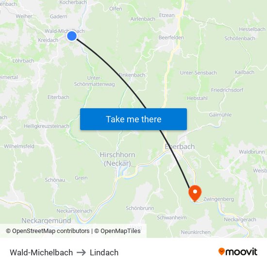 Wald-Michelbach to Lindach map