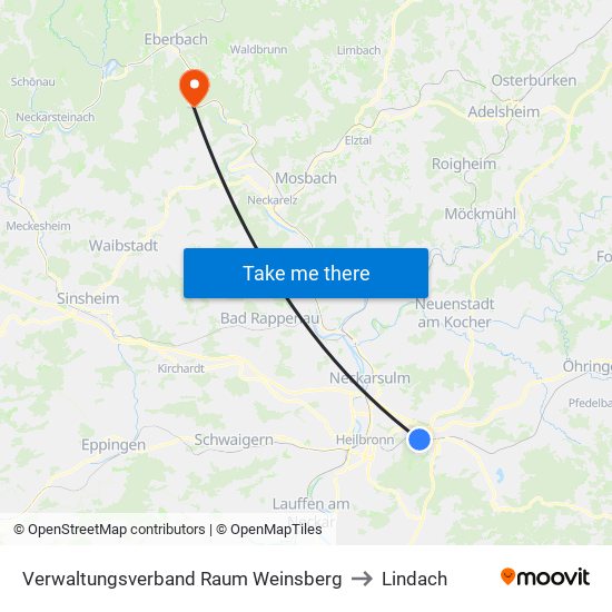 Verwaltungsverband Raum Weinsberg to Lindach map