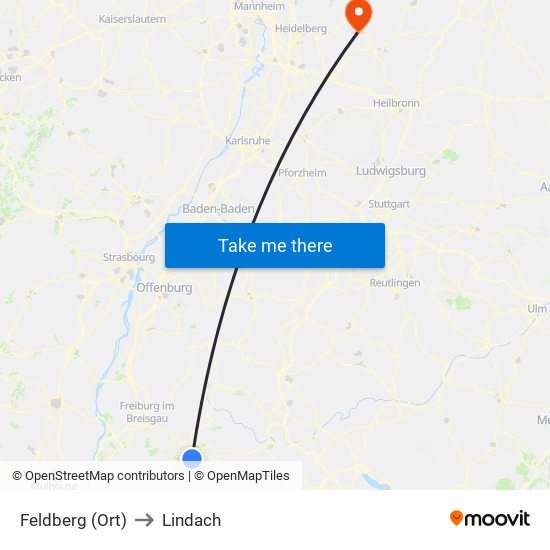 Feldberg (Ort) to Lindach map