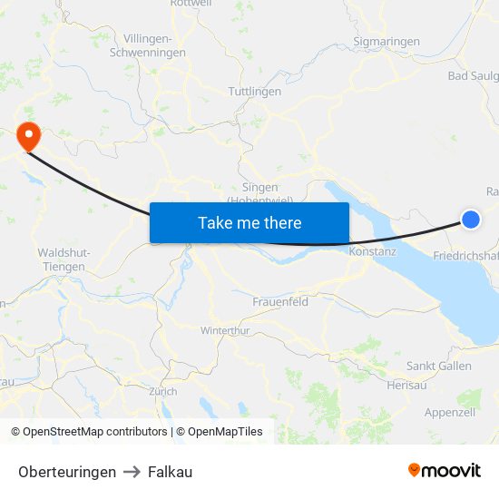 Oberteuringen to Falkau map