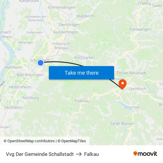 Vvg Der Gemeinde Schallstadt to Falkau map