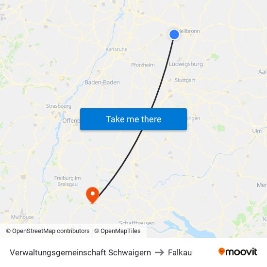 Verwaltungsgemeinschaft Schwaigern to Falkau map