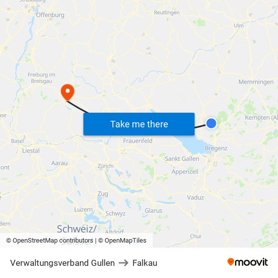 Verwaltungsverband Gullen to Falkau map