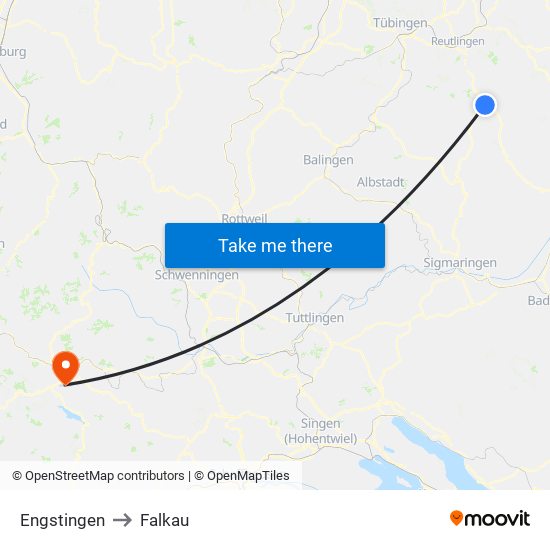 Engstingen to Falkau map