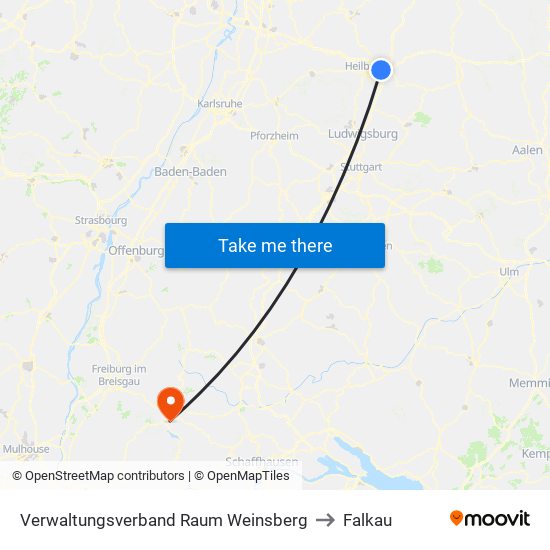 Verwaltungsverband Raum Weinsberg to Falkau map