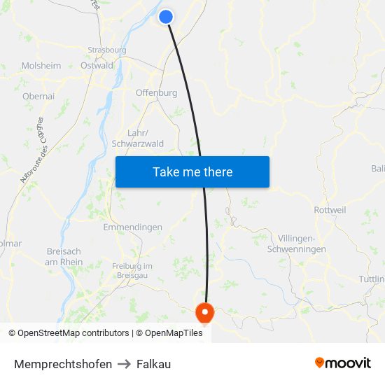 Memprechtshofen to Falkau map