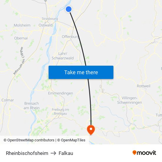 Rheinbischofsheim to Falkau map