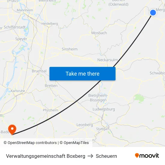 Verwaltungsgemeinschaft Boxberg to Scheuern map
