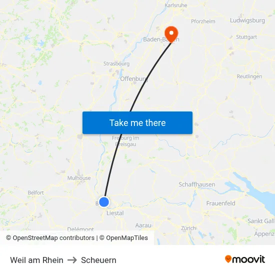 Weil am Rhein to Scheuern map