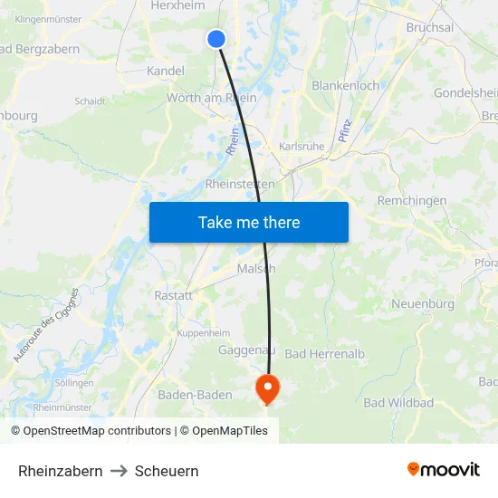 Rheinzabern to Scheuern map