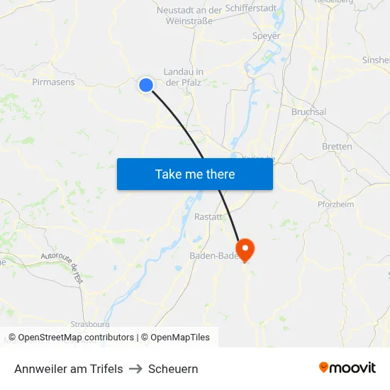 Annweiler am Trifels to Scheuern map