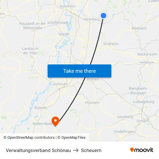 Verwaltungsverband Schönau to Scheuern map